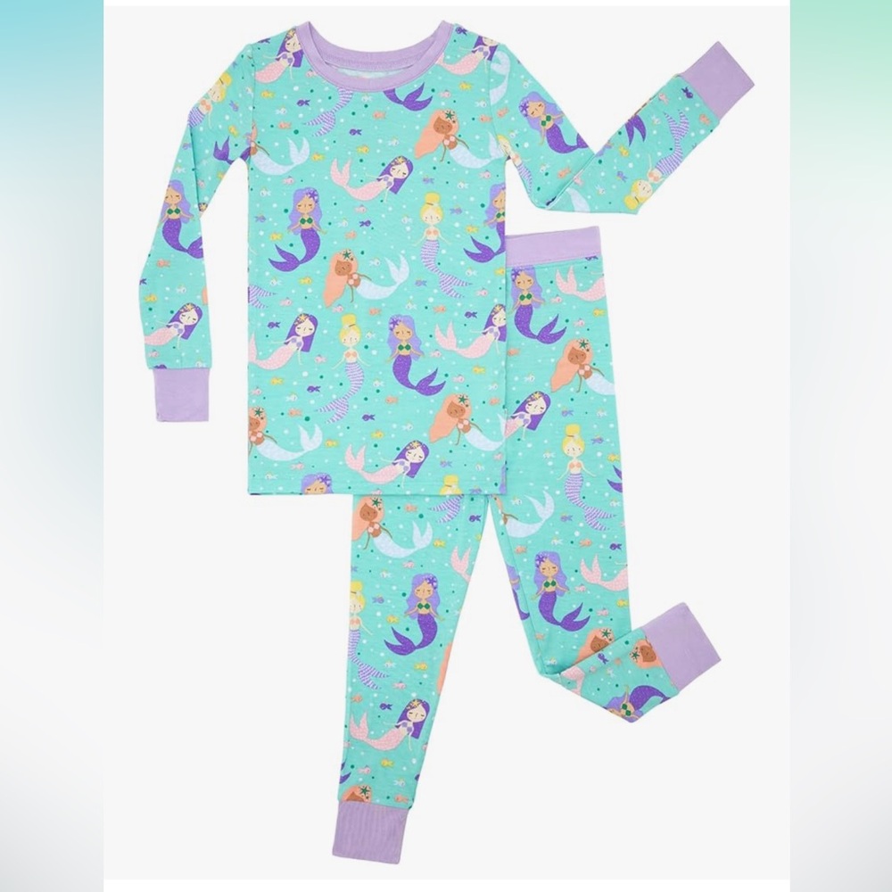 Little Sleepies Mermaid Print Long Sleeve Pajama Set, 4T